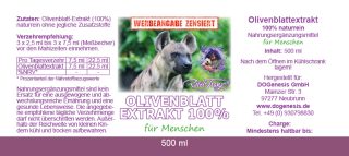 Olivenblattextrakt 100% - 500 ml
