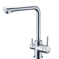 Premium 3-Wege-Armatur CALGARY Edelstahl, winklig