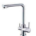 Premium 3-Wege-Armatur CALGARY Edelstahl, winklig