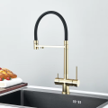 Premium 3-Wege-Armatur WINNIPEG Edelstahl GOLD